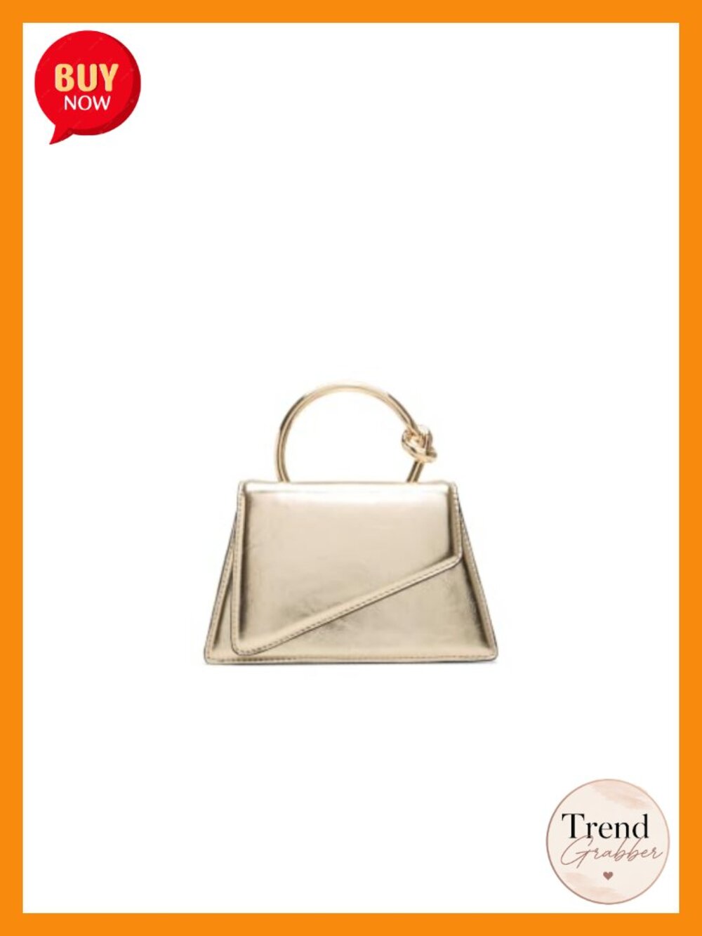 Small Top Handle Satchel with Metal Handle and Knot Detail